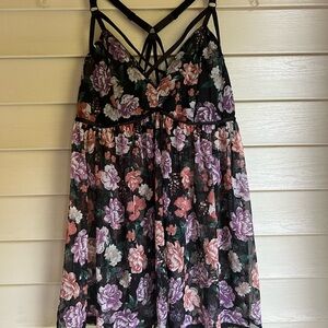 Torrid Curve Sheer Floral Negligee Size 2
